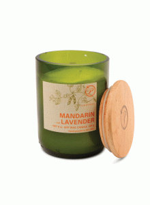 Соева свещ Падивакс в зелено рециклирано стъкло - Мандарина и лавандула